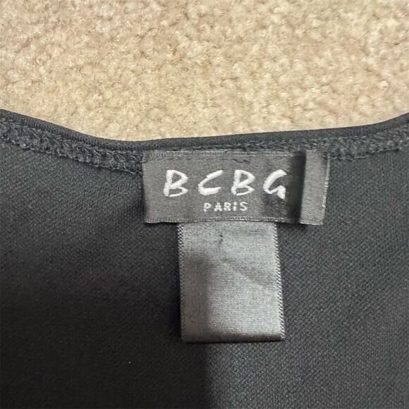 EUC BCBG Paris Women's Y2K Black Sleeveless A-Line Knee Length Dress Size M - Picture 4 of 4